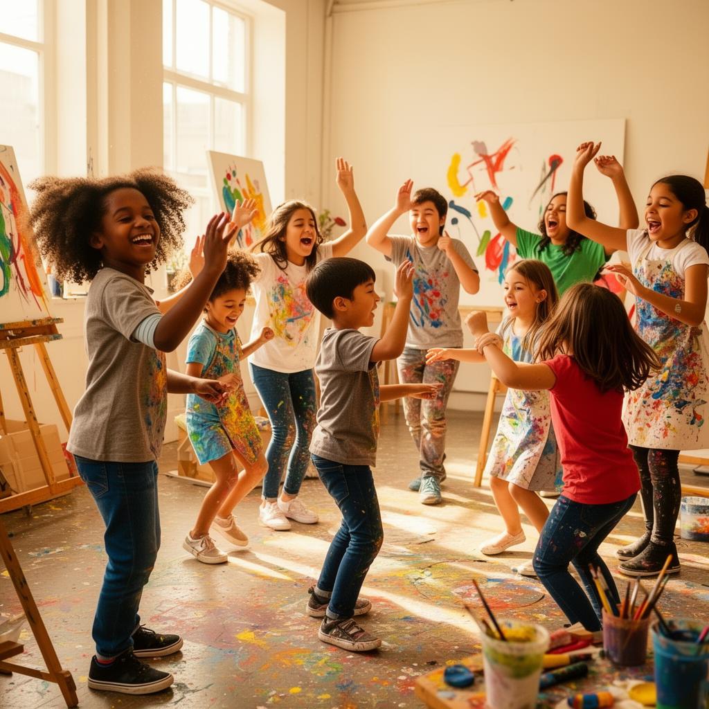 BAET workshop with children dancing